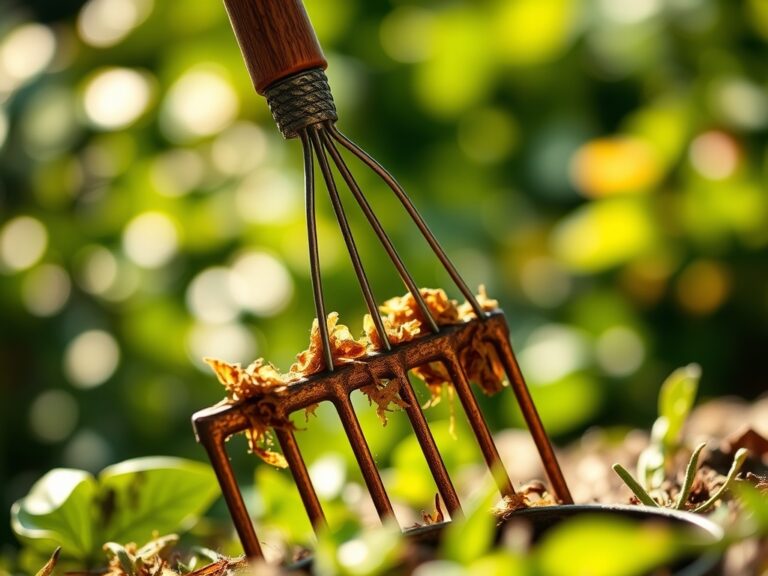 Steps for cleaning a garden rake after use