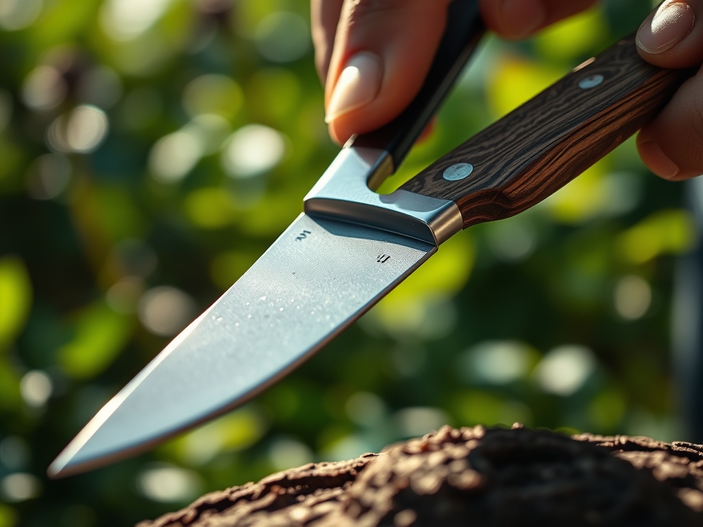 Steps for sharpening a garden knife with a file
