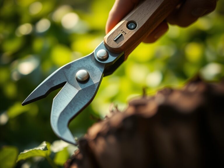 Using a garden lopper for vegetable thinning