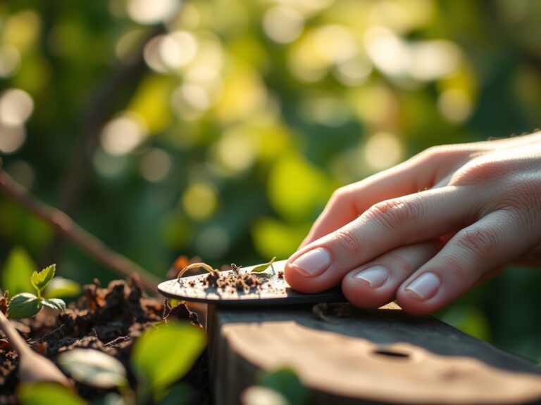 Using a sharpening task for garden tools